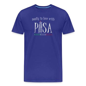 In love with Pisa, hand drawing, leaning tower - Men's Premium Organic T-Shirt - royal blue - Front - Damien (186cm)