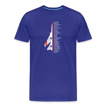 Phonetic alphabet - T-shirt bio Premium Homme - bleu roi - Devant - Damien (186cm)