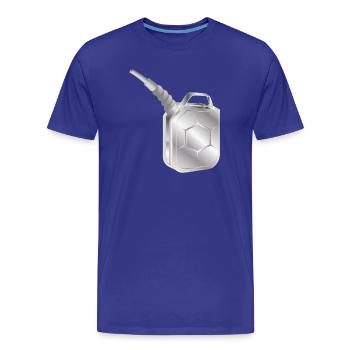 Bidon de carburant avec goulot de remplissage – Aspect métallique - T-shirt bio Premium Homme - bleu roi - Devant - Damien (186cm)