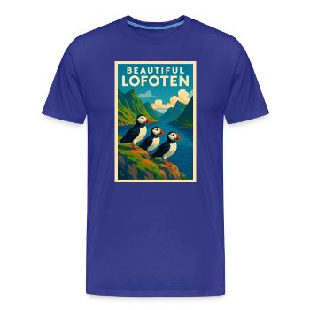 Lofoten  - Männer Premium Bio T-Shirt - Königsblau - Vorne - Damien (186cm)