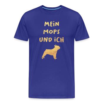 Or Carlin Vie Chien Amour Amour Fan Animal Amour Woof - T-shirt bio Premium Homme - bleu roi - Devant - Damien (186cm)