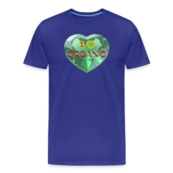 Diamond Heart I Love Bio - T-shirt bio Premium Homme - bleu roi - Devant - Damien (186cm)