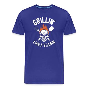 Griller le crâne Inferno T-Shirt Design - T-shirt bio Premium Homme - bleu roi - Devant - Damien (186cm)