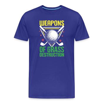 Golf - Armes de destruction de l’herbe - T-shirt bio Premium Homme - bleu roi - Devant - Damien (186cm)