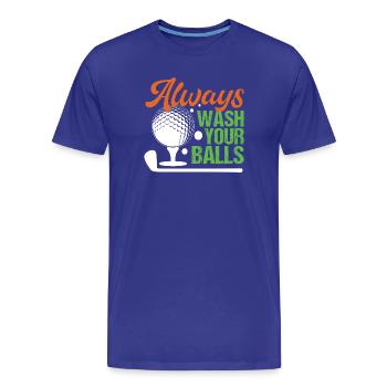 Golf - Lavez toujours vos balles - T-shirt bio Premium Homme - bleu roi - Devant - Damien (186cm)