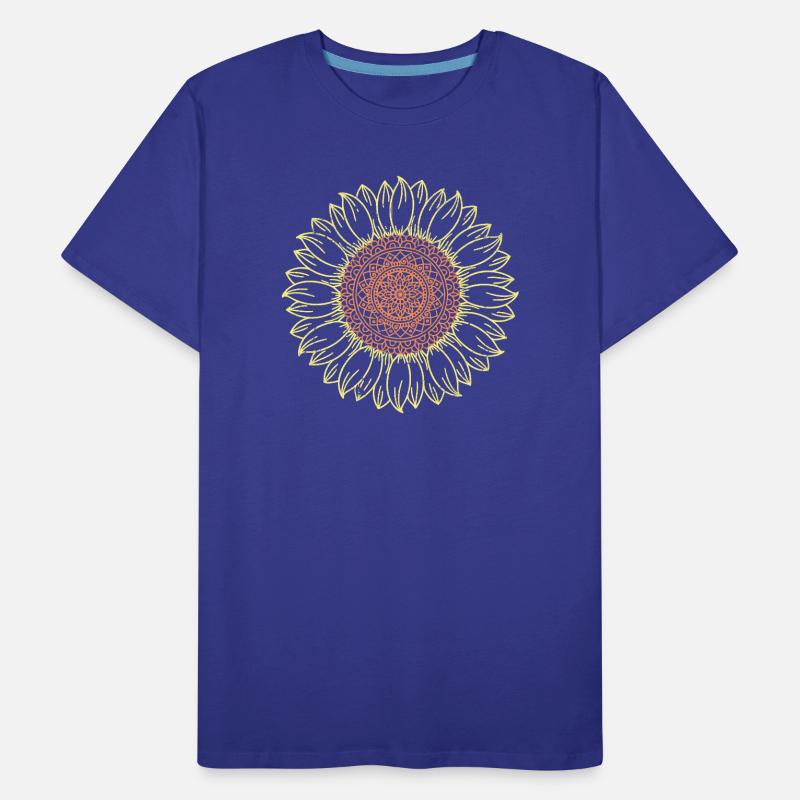 Conception complexe de mandala tournesol T-shirt bio Premium Homme