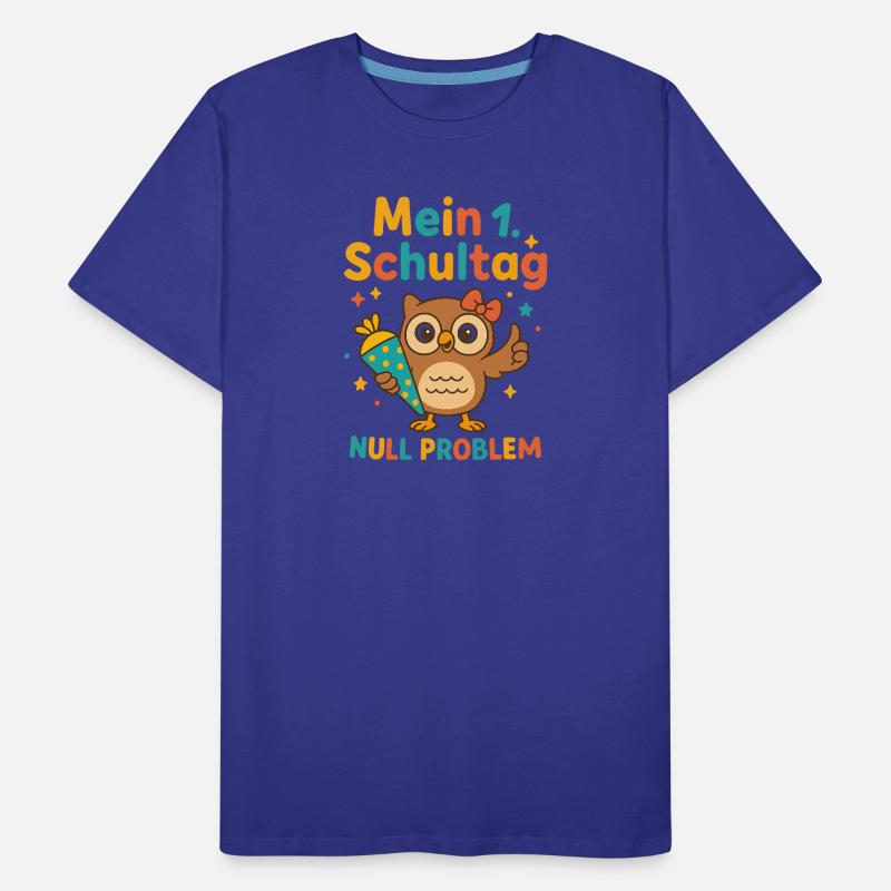 Mein 1. Schultag | Eule mit Schultüte & Schleife Männer Premium Bio T-Shirt