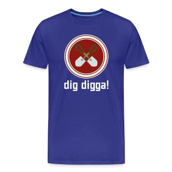 creuse digga ! - T-shirt bio Premium Homme - bleu roi - Devant - Damien (186cm)