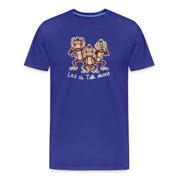 Let us Talk about Monkeys - Männer Premium Bio T-Shirt - Königsblau - Vorne - Damien (186cm)