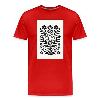 RayPay Eclipse - Men's Premium Organic T-Shirt - red - Front - Damien (186cm)