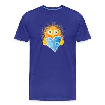 Soleil radieux avec un cœur fait de cellules solaires - T-shirt bio Premium Homme - bleu roi - Devant - Damien (186cm)