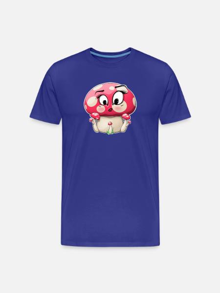 Cute Pink Mushroom Character Design - Men's Premium Organic T-Shirt - royal blue