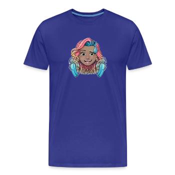 Fille chaude colorée avec des ventilateurs - T-shirt bio Premium Homme - bleu roi - Devant - Damien (186cm)