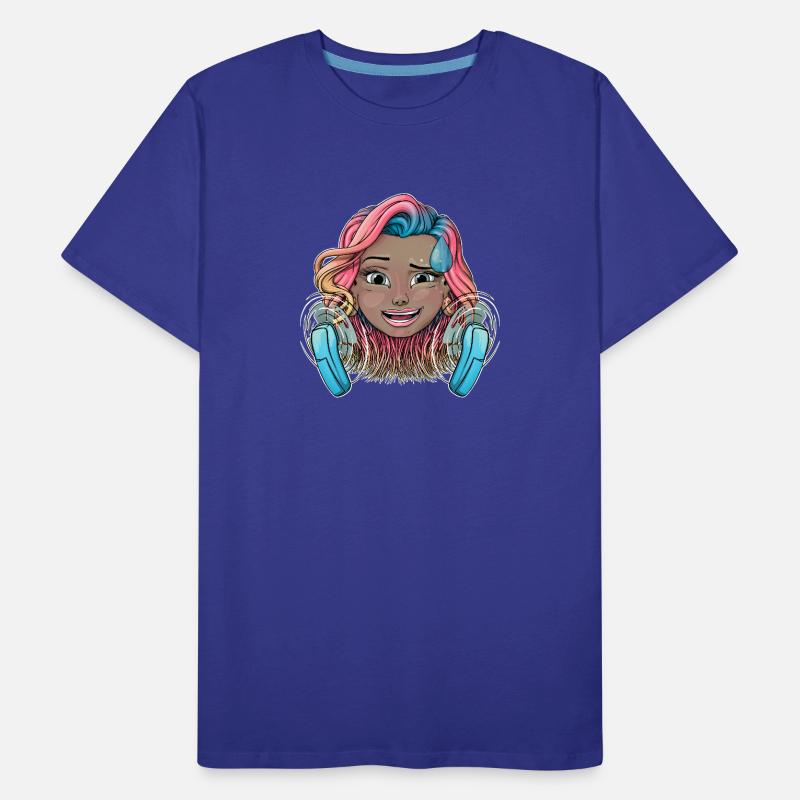 Fille chaude colorée avec des ventilateurs T-shirt bio Premium Homme