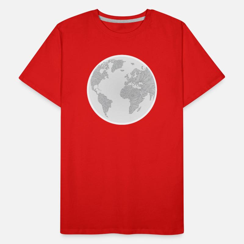 Geometric Globe Design Men's Premium Organic T-Shirt