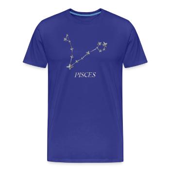 Constellation des Poissons – Constellation d’argent minimaliste - T-shirt bio Premium Homme - bleu roi - Devant - Damien (186cm)