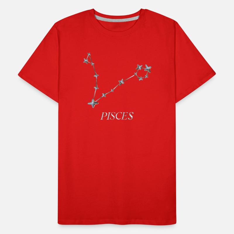 Pisces Constellation – Minimalist Silver Constellation Men's Premium Organic T-Shirt