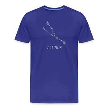 Constellation du Taureau – Constellation d’argent minimaliste - T-shirt bio Premium Homme - bleu roi - Devant - Damien (186cm)