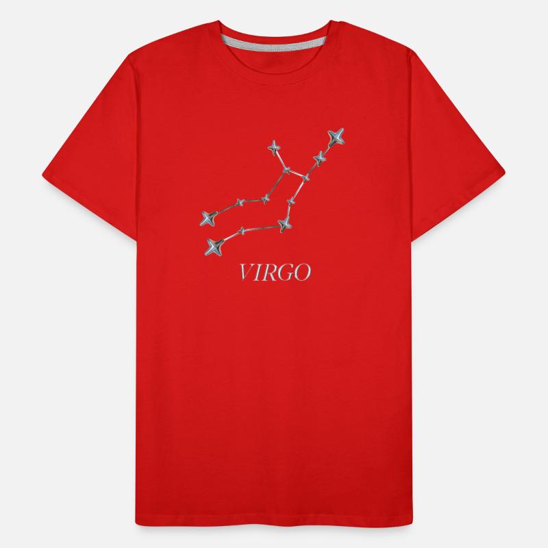 Virgo Constellation – Minimalist Silver Men's Premium Organic T-Shirt