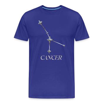 Constellation du Cancer – Constellation Minimale d’Argent - T-shirt bio Premium Homme - bleu roi - Devant - Damien (186cm)