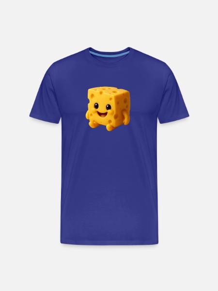 Cheese character with a friendly face - Men's Premium Organic T-Shirt - royal blue