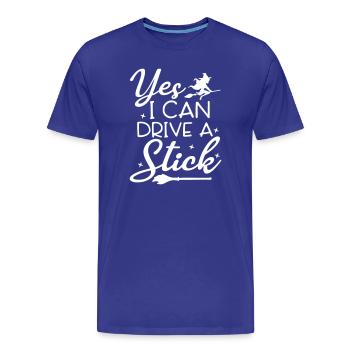 Illustration fantaisiste sorcière balai-balai - T-shirt bio Premium Homme - bleu roi - Devant - Damien (186cm)