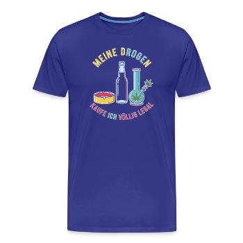 Mes drogues – tout à fait légales ! - T-shirt bio Premium Homme - bleu roi - Devant - Damien (186cm)