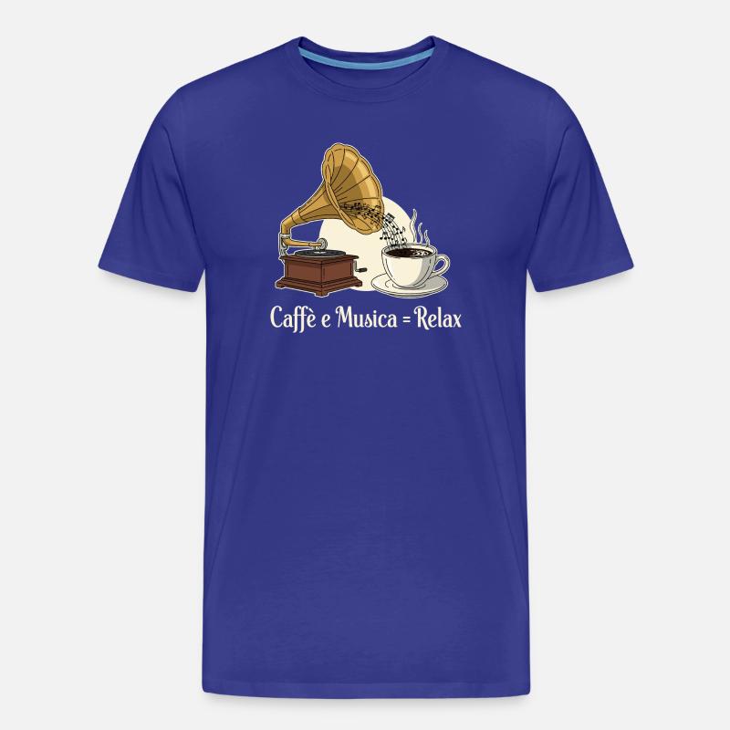 Caffè e Musica = Relax - Männer Premium Bio T-Shirt - Königsblau