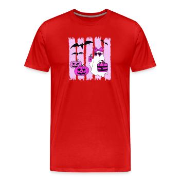 Fashion Ghost - Männer Premium Bio T-Shirt - Rot - Vorne - Damien (186cm)
