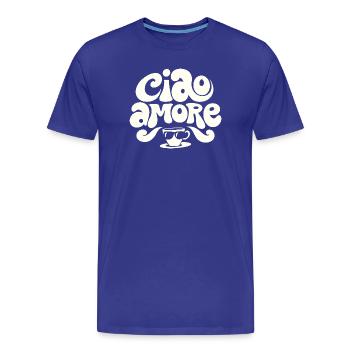 Ciao Amore Cappuccino - Men's Premium Organic T-Shirt - royal blue - Front - Damien (186cm)