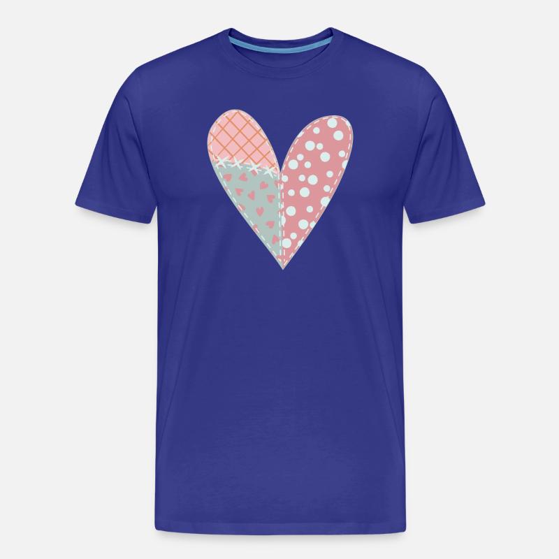 Patchwork Herz Nr. 6 - Männer Premium Bio T-Shirt - Königsblau