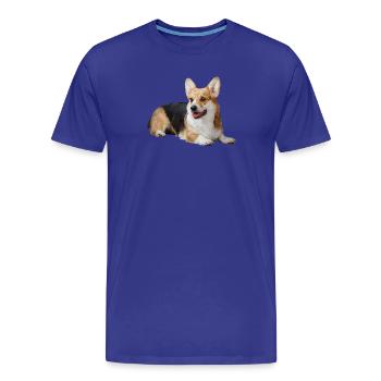 Corgi gallois Pembroke - T-shirt bio Premium Homme - bleu roi - Devant - Damien (186cm)