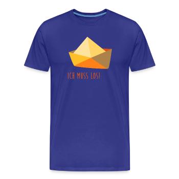 Bateau Aviron Mer Bateau Papier Vacances Maritime - T-shirt bio Premium Homme - bleu roi - Devant - Damien (186cm)