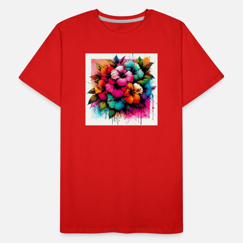 Fleurs d’hibiscus T-shirt bio Premium Homme
