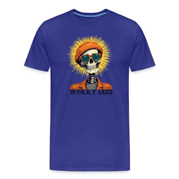 Squelette avec cheveux en cuir verni Sunset - T-shirt bio Premium Homme - bleu roi - Devant - Damien (186cm)