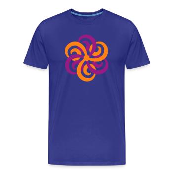 Doppel-Triskele Yoga Mandala Ornament Blume Deko - Männer Premium Bio T-Shirt - Königsblau - Vorne - Damien (186cm)
