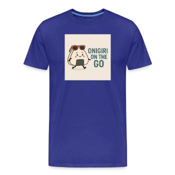 Onigiri on the Go - Men's Premium Organic T-Shirt - royal blue - Front - Damien (186cm)