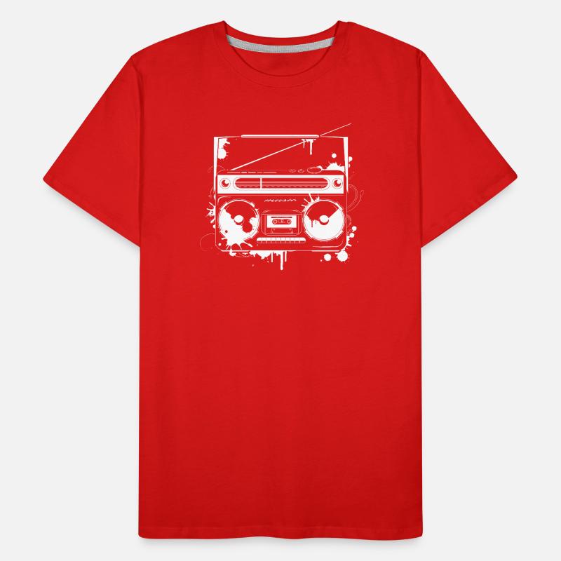 Retro Ghettoblaster Graffiti – Musik aus den 80ern Männer Premium Bio T-Shirt
