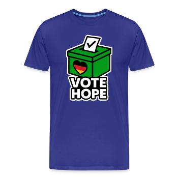 Votez Espoir - T-shirt bio Premium Homme - bleu roi - Devant - Damien (186cm)