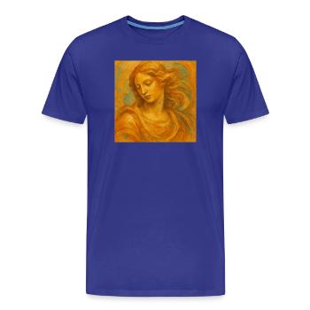 Portrait doré de la Renaissance - T-shirt bio Premium Homme - bleu roi - Devant - Damien (186cm)