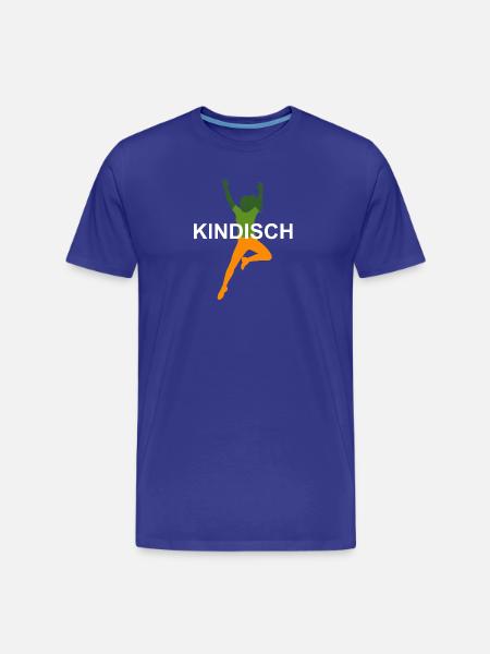 Kindisch Frau Motiv Design - Männer Premium Bio T-Shirt - Königsblau