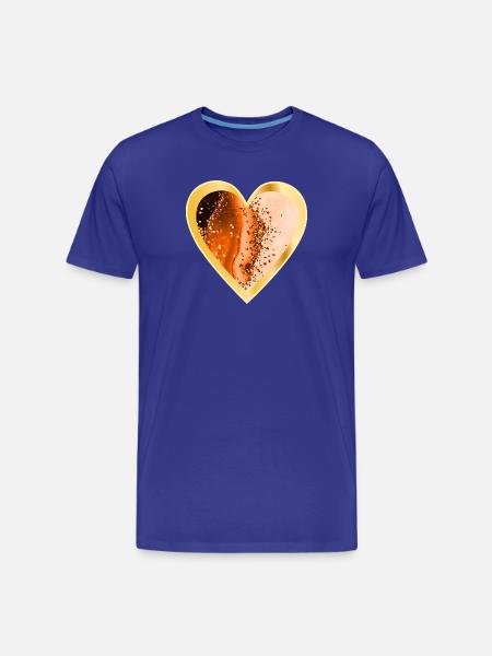 HEART LOVE ORANGE - Men's Premium Organic T-Shirt - royal blue