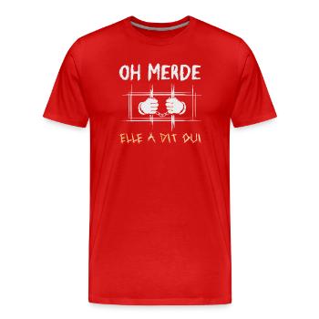 She Said Proposal Engagement - Men's Premium Organic T-Shirt - red - Front - Damien (186cm)