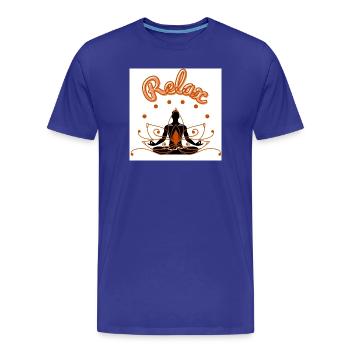 Entspannende Lotus-Achtsamkeits-Design - Männer Premium Bio T-Shirt - Königsblau - Vorne - Damien (186cm)