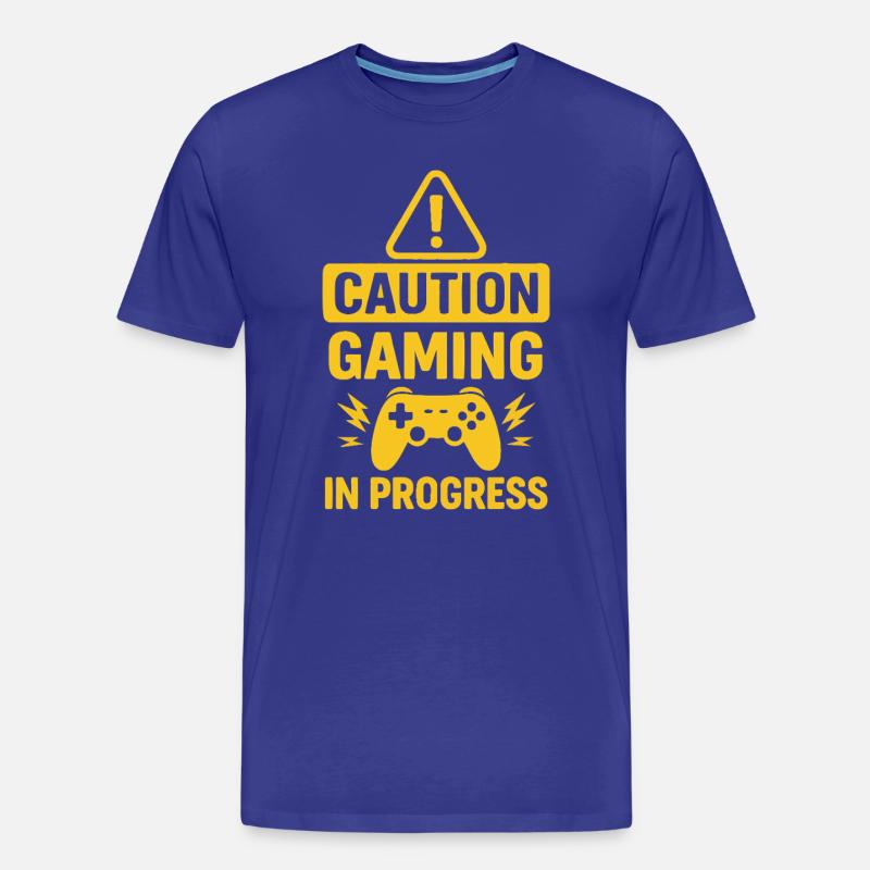 Warnung Gaming in Progress - Männer Premium Bio T-Shirt - Königsblau