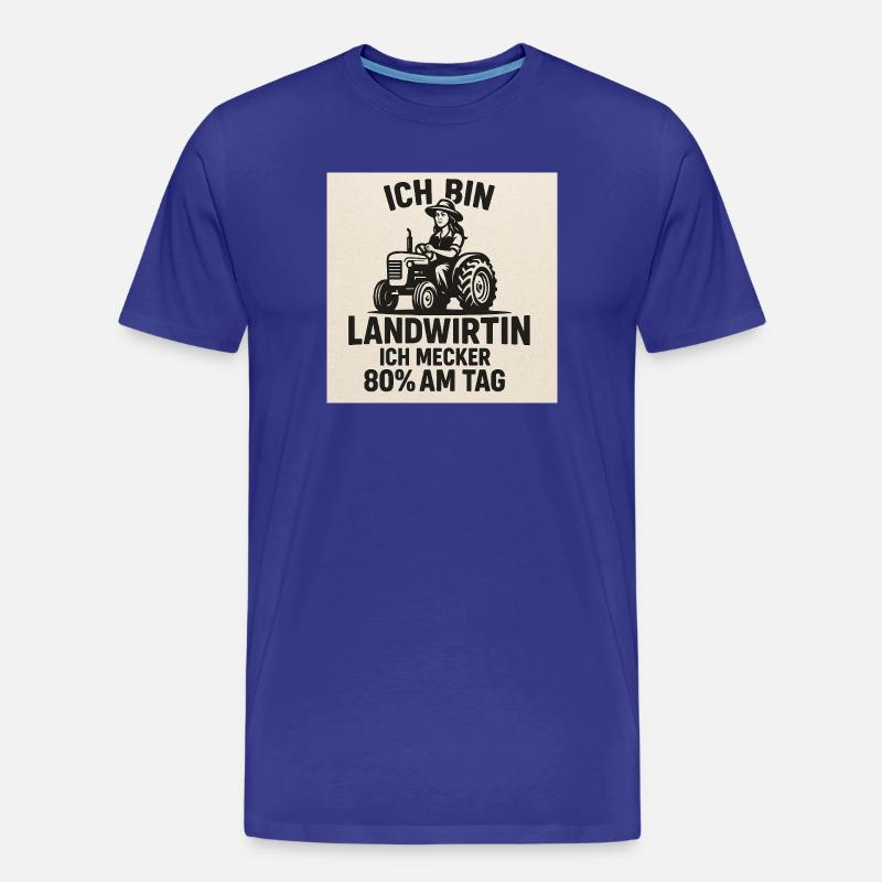 IchBinLandwirtin Traktorwitz - Männer Premium Bio T-Shirt - Königsblau