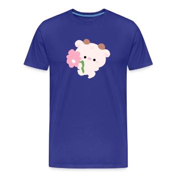 Vache romantique - T-shirt bio Premium Homme - bleu roi - Devant - Damien (186cm)