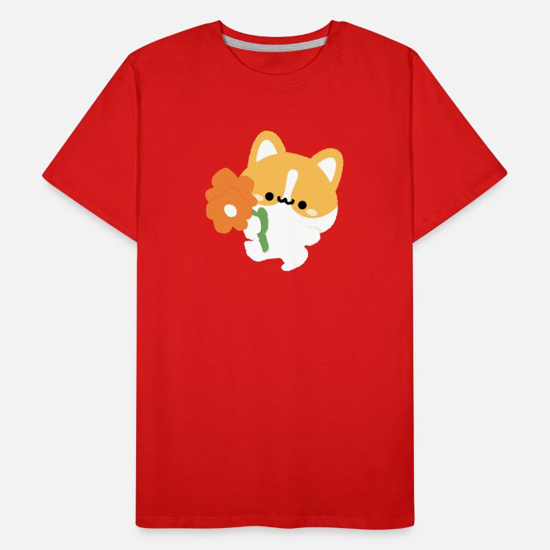 Romantischer Corgi Männer Premium Bio T-Shirt