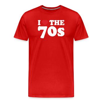 Amour des Années 70 - T-shirt bio Premium Homme - rouge - Devant - Damien (186cm)