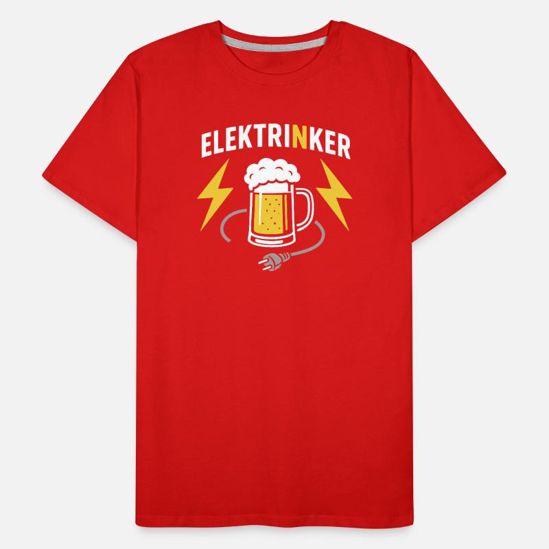 Elektrinker : Jeu de mots électrique, conception de bière et de câbles T-shirt bio Premium Homme